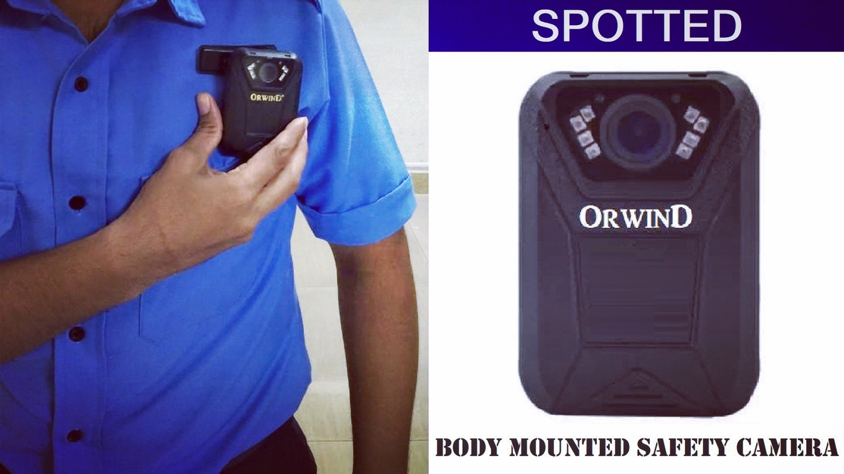 Body Mounted Safety Security Surveillance Portable Camera#Orwind#
